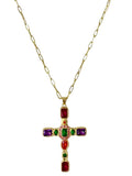 Radiant Gem Cross Necklace